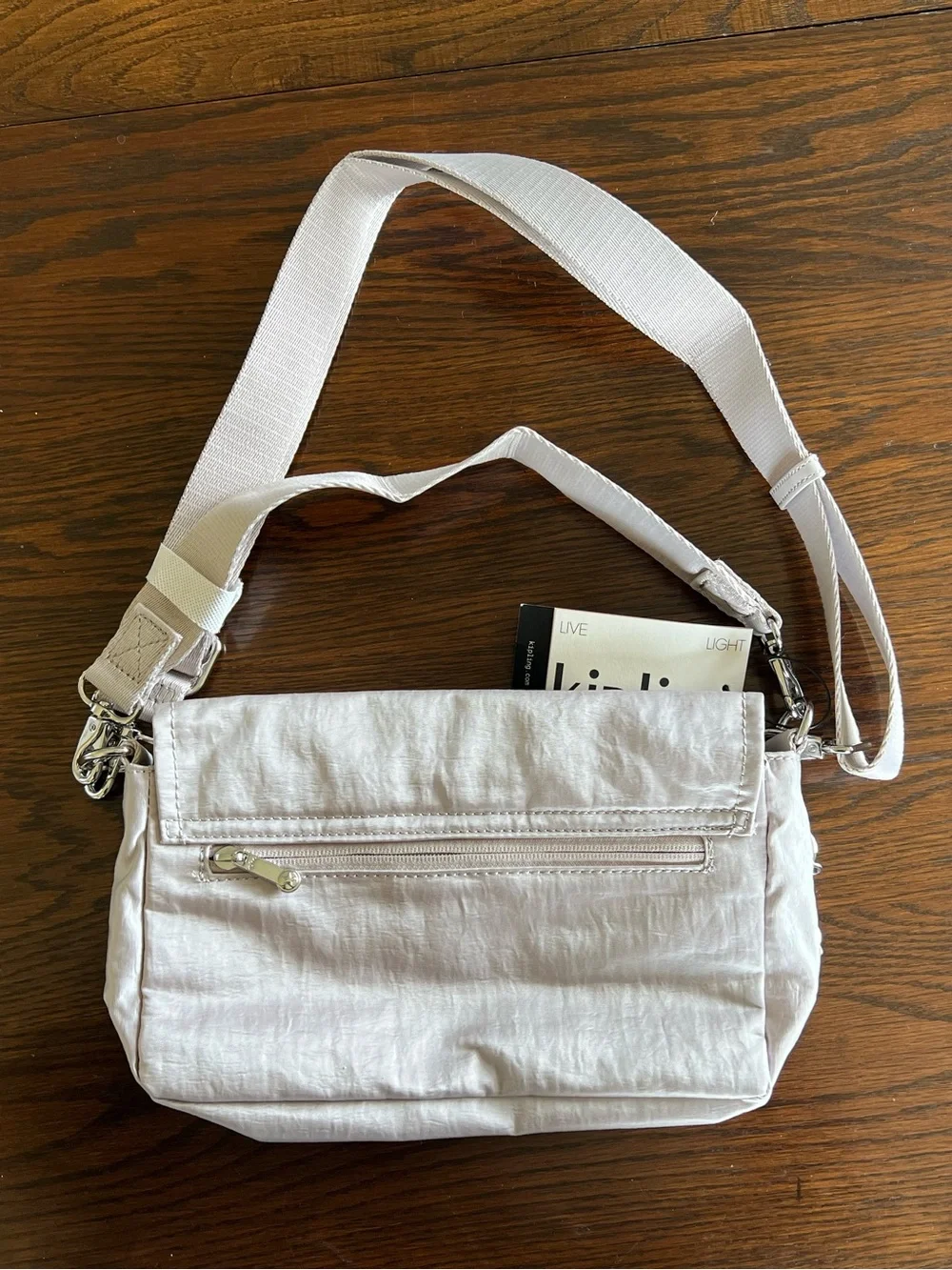 Kipling Silver-White Adjustable Crossbody Bag - Picture 3 of 4